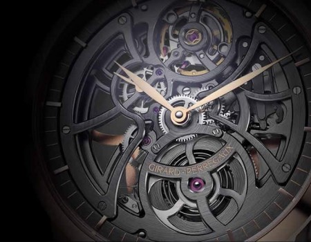 watchmakers , Girard-Perregaux Manufacture , 1966 Skeleton , automatic caliber , watch’s mechanics , Jean-François Bautte , rhodium-plated geartrain , sapphire crystal case back ,