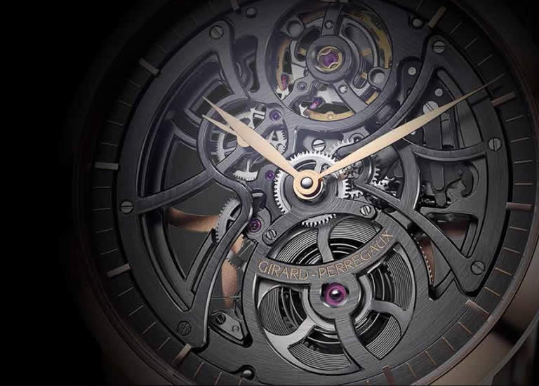 watchmakers , Girard-Perregaux Manufacture , 1966 Skeleton , automatic caliber , watch’s mechanics , Jean-François Bautte , rhodium-plated geartrain , sapphire crystal case back ,