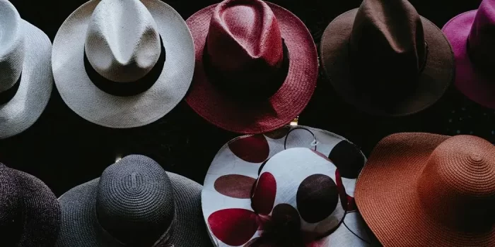 Various vibrant blush hat examples