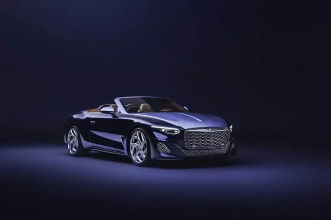 The first application of 3D-printed platinum on a steering wheel marker and organ stops, crafted by Bentley Mulliner.