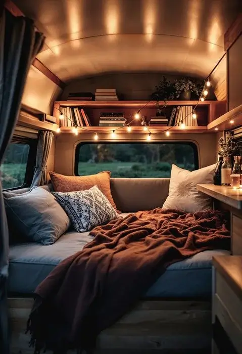 Warm-LED-strip-lighting-inside-a-van-creating-a-cozy-ambient-atmosphere Warm LED strip lighting inside a van creating a cozy ambient atmosphere
